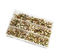 Jeu de 500 inserts filetés pour tailles M3 pour M5 M6 M8 en acier au carbone haute résistance avec tête plate galvanisée colorée, assortiment d'écrous filetés dans une boîte de rangement