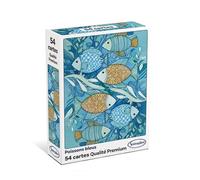Jeu de 54 cartes classiques - poissons bleus