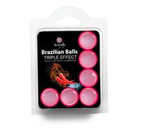 Secret play Brazilian 6 Balls Set Triple Effect huile de massage 24 g