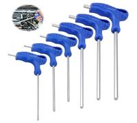 Jeu de 6 clés hexagonales avec poignée en T - Avec poignée transversale - 2,5 à 8 mm - Avec poignée en T métrique - Avec support - Poignée en T