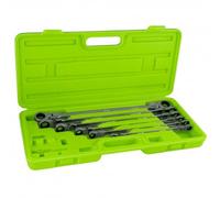 Jeu de 6 clés mixtes à cliquet articulées en coffret avec profil 12 pans et méca