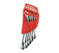 Jeu de 6 clés polygonales à cliquet FACOM 65.JP6PF tête 15°