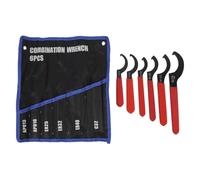 Jeu de 6 clés universelles APU13 16 ER25 32 40 C32, outil de réglage du coilover, clé à crochet en acier au carbone avec pochette roulante pour la réparation et l'entretien