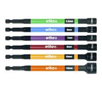 Jeu de 6 douilles magnétiques à code couleur 150 mm 1/4" (47035)
