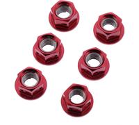 Jeu de 6 écrous couronnes JMP M8x1,25 mm en aluminium, couleur rouge racing