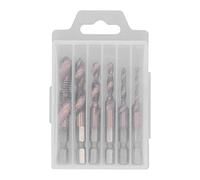 Jeu de 6 forets à tarauder, ensemble de tarauds HSS plaqué Ti, outil de perçage à tige hexagonale pour l'acier, comprend les tailles M3 M4 M5 M6 M8 M10 avec boîte de rangement en