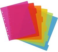 Jeu De 6 Intercalaires Polypro A4 Maxi. Coloris Fluo Multicolores