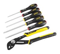 STANLEY Fmht0-62639 Pince Multiprise À Verrouillage Et Tournevis Électricien Gamme FATMAX - Fabriqué En France - Mâchoires Renforcées - Réglage Rapide - Lame En Acier - Poignée Soft-Grip - Résistant