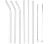 Rosenstein & Söhne 6 pailles en verre borosilicate avec brosses de nettoyage