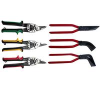 Jeu de 6 Pinces Pliantes + Ciseaux à Tôle (Coupe Gauche, Droite) pour Couper et Plier les Tôles - Pince à Cintrer Coudée 0° à 90° 45° pour Couvreur/Plombier