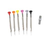 Jeu de 6 tournevis de montre, jeu de tournevis de précision 0,8 mm-1,8 mm, kit de réparation de micro-lunettes avec boîte de rangement pour le travail de bijoux, la réparation