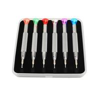 Jeu de 6 Tournevis de Réparation de Montre, Outils de Tournevis D'horloger de Bijoutier à Tête Plate Acier Inoxydable avec Poignées Texturées pour Accessoires de Réparation