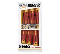 Jeu de 6 tournevis Felo Ergonic VDE SL / PH