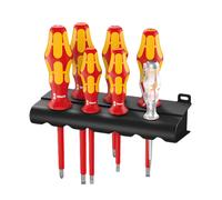 Jeu de 6 tournevis isolés Kraftform Plus + Testeur de phase unipolaire WERA