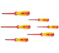 Jeu de 6 tournevis isolés plats et cruciformes - HANGER - 132090