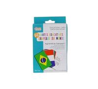 Jeu de 60 Cartes Educatives "Pays & Drapeaux" 12cm Multicolore Multicolor G