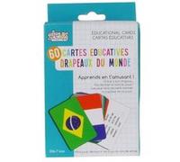 Jeu de 60 Cartes Educatives "Pays & Drapeaux" 12cm Multicolore Multicolor G