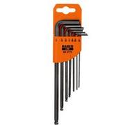 Jeu de 7 clés mâles 6 pans à tête sphérique longues 1/16 1/4 finition phosphatée BE-9775 B G