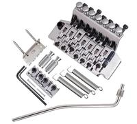 Jeu de 7 cordes pour guitare électrique - Chevalet vibrato en métal avec selle et plaque de traction pour un meilleur verrouillage des cordes et fonction vibrato (argenté)