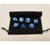 Jeu de 7 dés polyédriques en Acrylique de qualité, D4, D6, D8, D10, D10, D12 et D20, Jeux de rôle, DND, D&D, JDR, RPG, Donjons et Dragons, LDVELH (Bleu)