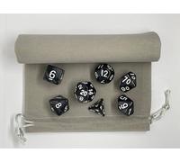 Jeu de 7 dés polyédriques en Acrylique de qualité, D4, D6, D8, D10, D10, D12 et D20, Jeux de rôle, JDR, DND, D&D, RPG, Donjons et Dragons (Noir)