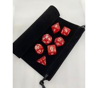 Jeu de 7 dés polyédriques en Acrylique de qualité, D4, D6, D8, D10, D10, D12 et D20, Jeux de rôle, JDR, DND, D&D, RPG (Rouge)