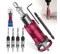 Jeu de 7 Pièces de Foret Fraisoir Butée de Profondeur pour Trous Fraisés Foret Fraise Bois Réglable Queue Hexagonale 1/4 Pouce Outillage Menuiserie Convient à Divers Bois Tels que Massif Aggloméré