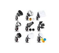 Bresser Lot de 7 modificateurs de lumière BR-SET7 pour flash compacts Noir