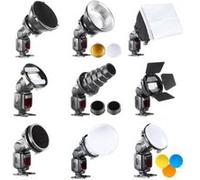 Bresser Lot de 7 modificateurs de lumière BR-SET7 pour flash compacts Noir