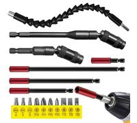 Jeu de 7 Renvoi d'Angle Visseuse Rallonge Porte Embout Tournevis Coudé 50/90/100/150/300mm Renvoie d Angle pour Visseuse Porte Embout Magnetique 1/4 Pouce Hexagonal Long avec Perceuses Visseuses