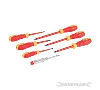 Silverline 928227 Jeu de 7 Tournevis d'électricien Vde, plats et phillips