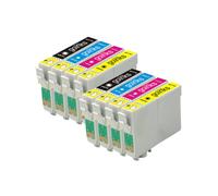 Jeu de 8 cartouches d'encre compatibles Go Inks pour Epson T1281/T1282/T1283/T1285 - Noir, Cyan, Magenta, Jaune