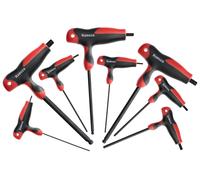 Jeu de 8 clés mâles emmanchées en 'T' 6 pans sphériques HANGER 250191