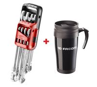 Jeu de 8 clés mixtes sur étui portatif FACOM 440.JP8MPF + Le mug offert