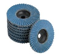 Jeu de 8 Disques à Lamelles pour Meuleuse d'Angle, Ø 76 mm x 10 mm, Disques de Meulage Haute Qualité Bleus pour Métal, Bois et PVC, Compatible avec Meuleuses d'Angle 10,8-12V