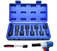 Jeu de 8 douilles à denture multiple 1/2" Force XZN avec mallette de rangement, M5 M6 M8 M10 M12 M14 M16 M18, acier Cr-Mo