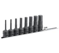 Jeu de 8 douilles tournevis impact 1/2" pour vis 6 pans creux métriques sur rack Facom NSHM.J8