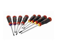 SAM Outillage – Jeu de 8 tournevis TJ8 S1 bi‑matière Fente Phillips et Pozidriv