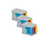 Jeu de 9 cartouches compatibles Go Inks C/M/Y non-OEM pour Brother LC970/LC1000 - DCP/MFC/FAX