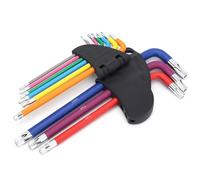 Jeu de 9 Clés Hexagonales Multicolores avec Bras Longs pour le Serrage des Attaches et les Réparations Mécaniques, Acier Durable 45#