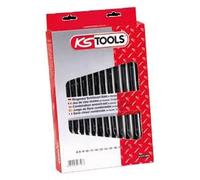 KS TOOLS - 922.0043 - Jeu de 9 clés mixtes métriques - Clé plate à cliquet en boite - Composé de 9 pièces de 8 à 19 mm - Angle de fourche et œil incliné à 15°
