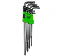 Jeu de 9 clés Torx extra-longues en acier Chrome Vanadium de T10 à T50 pour méca