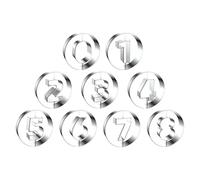 Jeu de 9 coupe-biscuits en forme de donut - Cutter rond en acier inoxydable, moules cuits de 3,5 pouces, coupe-biscuits numériques | Parfait pour créer des beignets