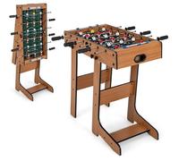 Jeu de Baby-Foot Pliable 69 x 36 x 71 cm COSTWAY-en Bois-18 Joueurs-2 Panneaux de Score,2 Ballons-Table de Jeu pour Adulte/Enfant