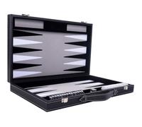 Jeu de Backgammon 15 pouces de luxe 47 cm x 38 cm x 2,7 cm pro. et loisirs (noir/blanc/gris)