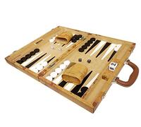Jeu de Backgammon Carte du Monde 46 x 38 cm Beige avec Accessoires