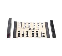 Jeu de backgammon de voyage pour adultes, jeu d'échecs et dames pliable, anti-plis, jeux de plein air amusants pour la famille et les amis, jeu de voyage idéal (gris sidéral)