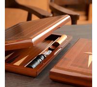Jeu de backgammon en bois massif de 11 à 19 pouces, pliable, fait main, de luxe, professionnel, avec pions, dés et gobelets, cadeau familial 11inch