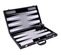 Jeu de Backgammon - ENGELHART - Backgammon 21 pouces - Valise simili cuir - Pions nacrés - Plateau 63x54 cm