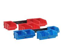 Jeu de bacs, PP, avec 2 rails en plastique 5 x t. 1 bleu, 5 x t. 2 rouges